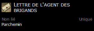 Lettre de l'agent des brigands