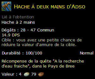 Hache à deux mains d'Adso