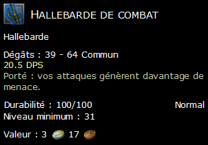 Hallebarde de combat
