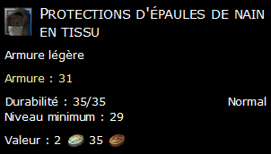 Protections d'épaules de nain en tissu