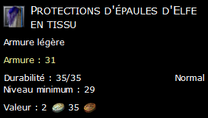 Protections d'épaules d'Elfe en tissu