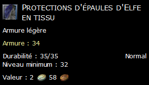 Protections d'épaules d'Elfe en tissu