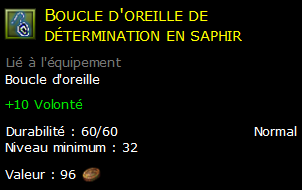 Boucle d'oreille de détermination en saphir