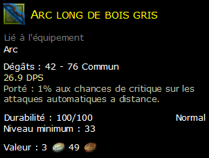 Arc long de bois gris