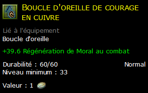 Boucle d'oreille de courage en cuivre