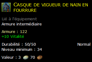 Casque de vigueur de nain en fourrure