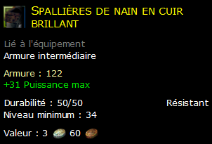 Spallières de nain en cuir brillant