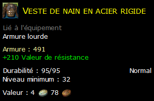 Veste de nain en acier rigide