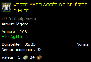 Veste matelassée de célérité d'Elfe