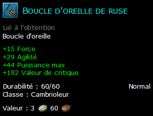 Boucle d'oreille de ruse