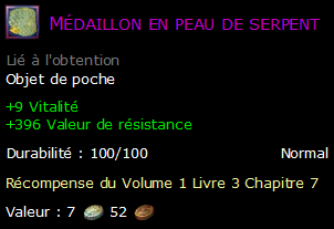 Médaillon en peau de serpent