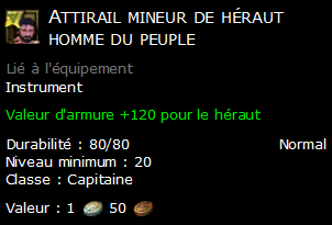 Attirail mineur de héraut homme du peuple