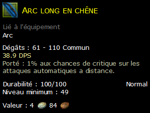 Arc long en chêne