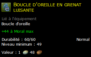 Boucle d'oreille en grenat luisante