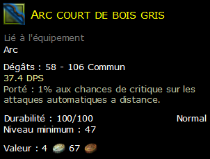 Arc court de bois gris