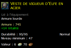 Veste de vigueur d'Elfe en acier