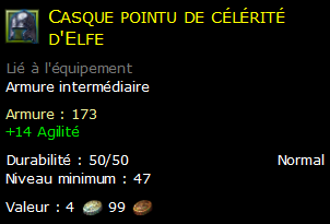 Casque pointu de célérité d'Elfe