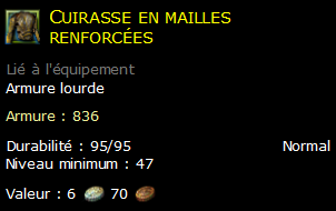 Cuirasse en mailles renforcées