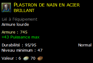 Plastron de nain en acier brillant