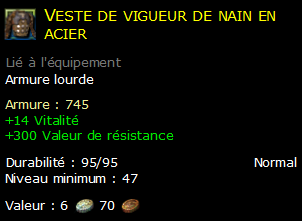 Veste de vigueur de nain en acier