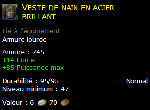 Veste de nain en acier brillant