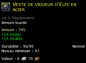 Veste de vigueur d'Elfe en acier