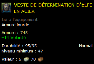 Veste de détermination d'Elfe en acier