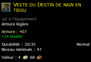 Veste du Destin de nain en tissu