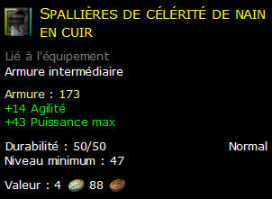 Spallières de célérité de nain en cuir