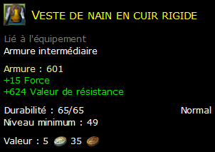 Veste de nain en cuir rigide