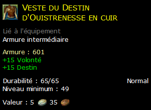 Veste du Destin d'Ouistrenesse en cuir