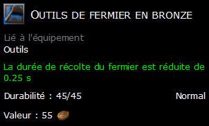 Outils de fermier en bronze