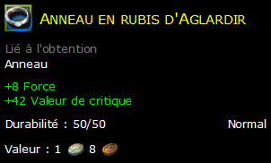 Anneau en rubis d'Aglardir