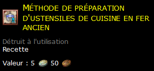 Méthode de préparation d'ustensiles de cuisine en fer ancien