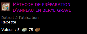 Méthode de préparation d'anneau en béryl gravé