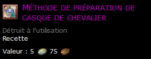 Méthode de préparation de casque de chevalier