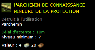 Parchemin de connaissance mineure de la protection