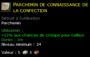 Parchemin de connaissance de la confection