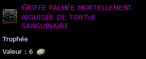 Griffe palmée mortellement aiguisée de tortue sanguinaire