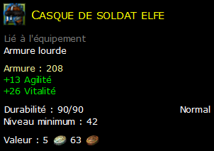 Casque de soldat elfe