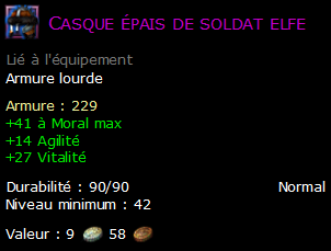 Casque épais de soldat elfe