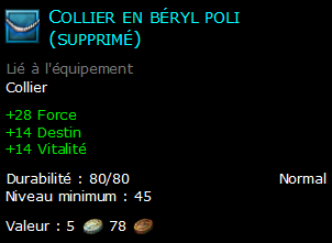 Collier en béryl poli (supprimé)