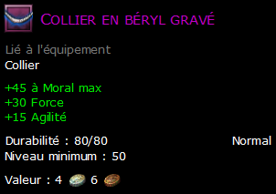 Collier en béryl gravé