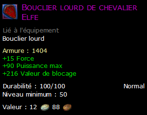 Bouclier lourd de chevalier Elfe