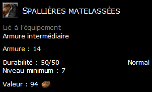 Spallières matelassées