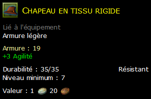 Chapeau en tissu rigide