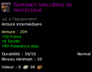 Superbes spallières de protecteur