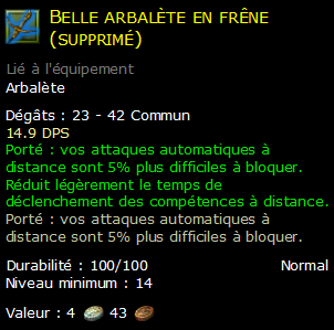 Belle arbalète en frêne (supprimé)