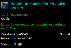 Hache de forestier en acier ancien