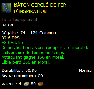 Bâton cerclé de fer d'inspiration